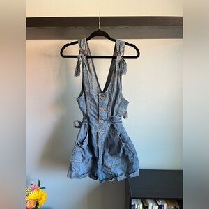 Free People Memphis Denim Romper Shortall NWT size S